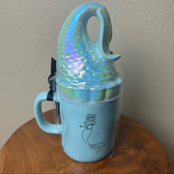 Rae Dunn + Disney “It’s A Mermaid Thing” Ariel Little Mermaid Mug & Topper NWT - Picture 2 of 4